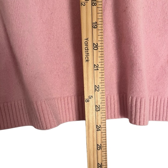 LL Bean Cashmere Sweater Baby Pink Womens Large Pullover Crew Neck Quiet Luxury - Picture 8 of 9